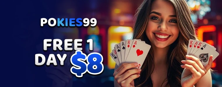 POKIES99 free one day bonus banner