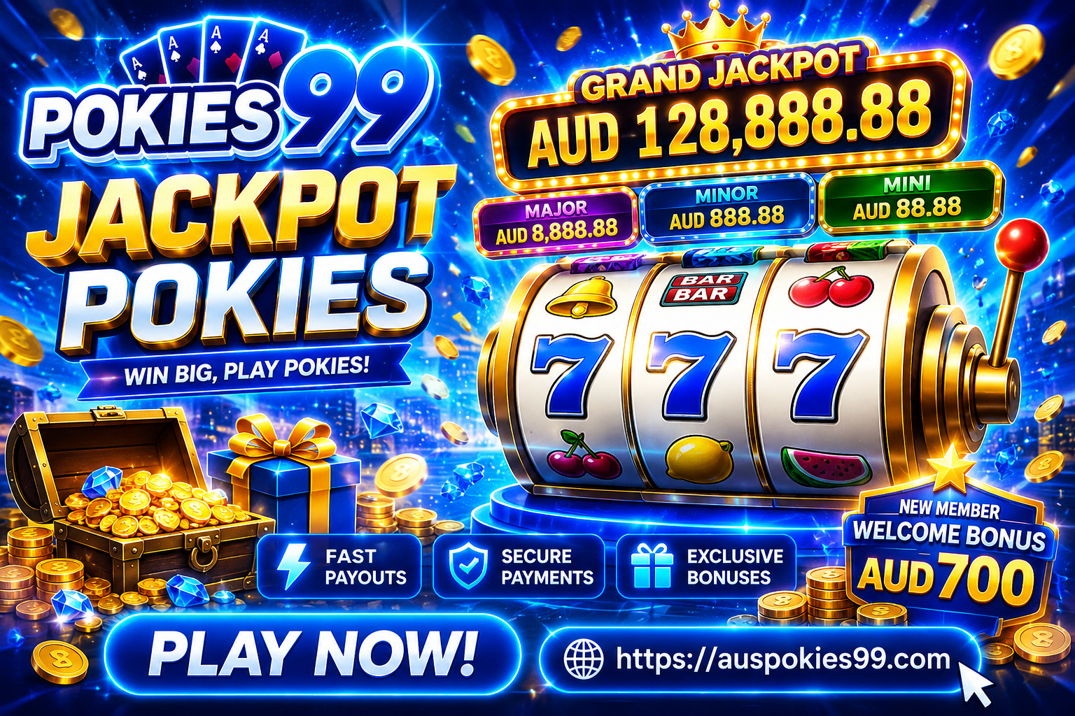 POKIES99 jackpot pokies provider banner